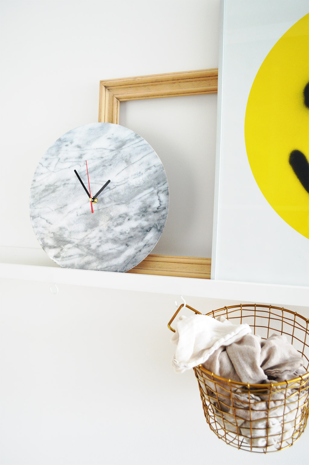 DIY marble wall clock